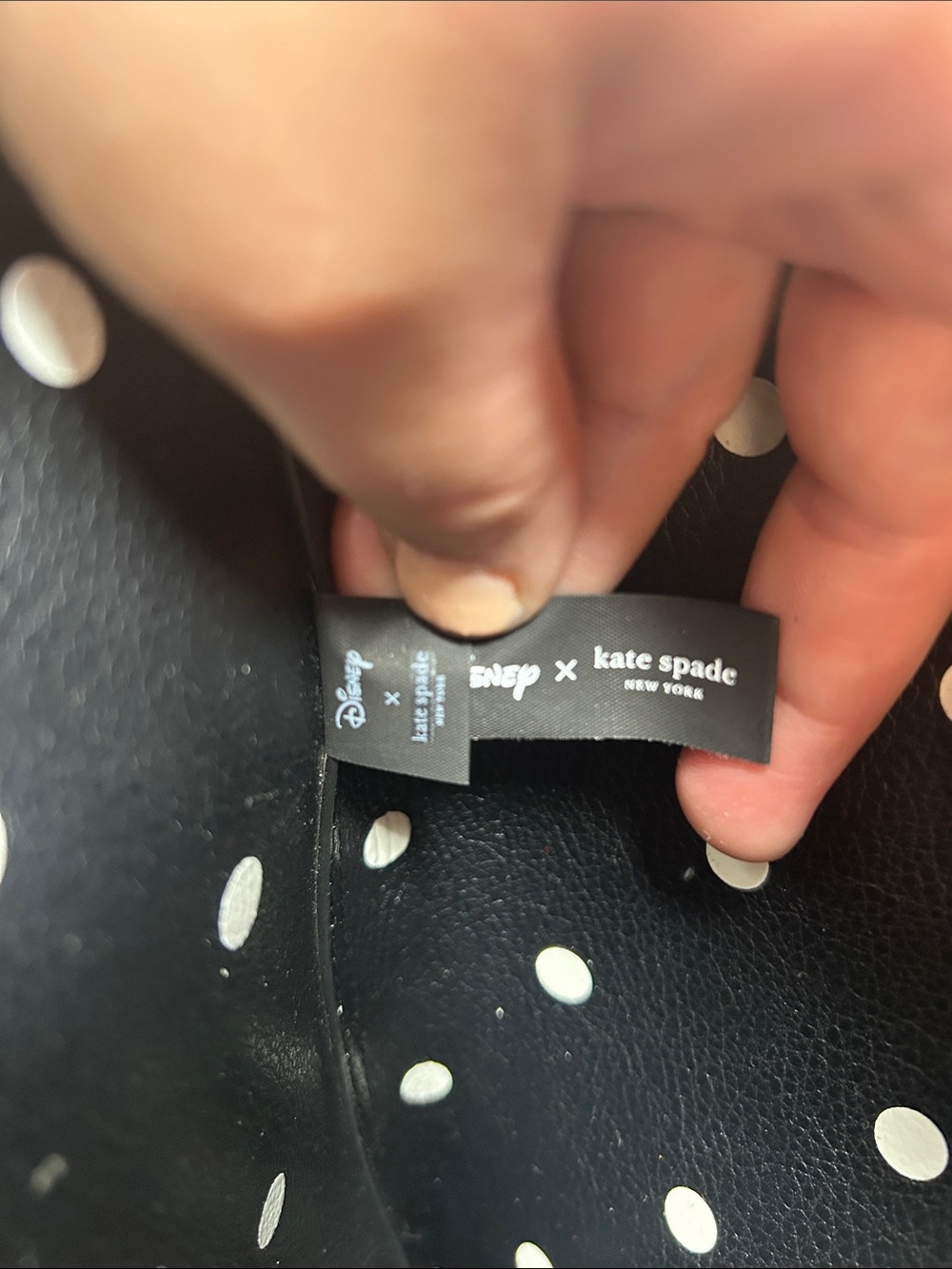 3285 Kate Spade Disney Minnie Mouse Polka Dot Tote Bag - Black & White 269133285 - Picture 8 of 15